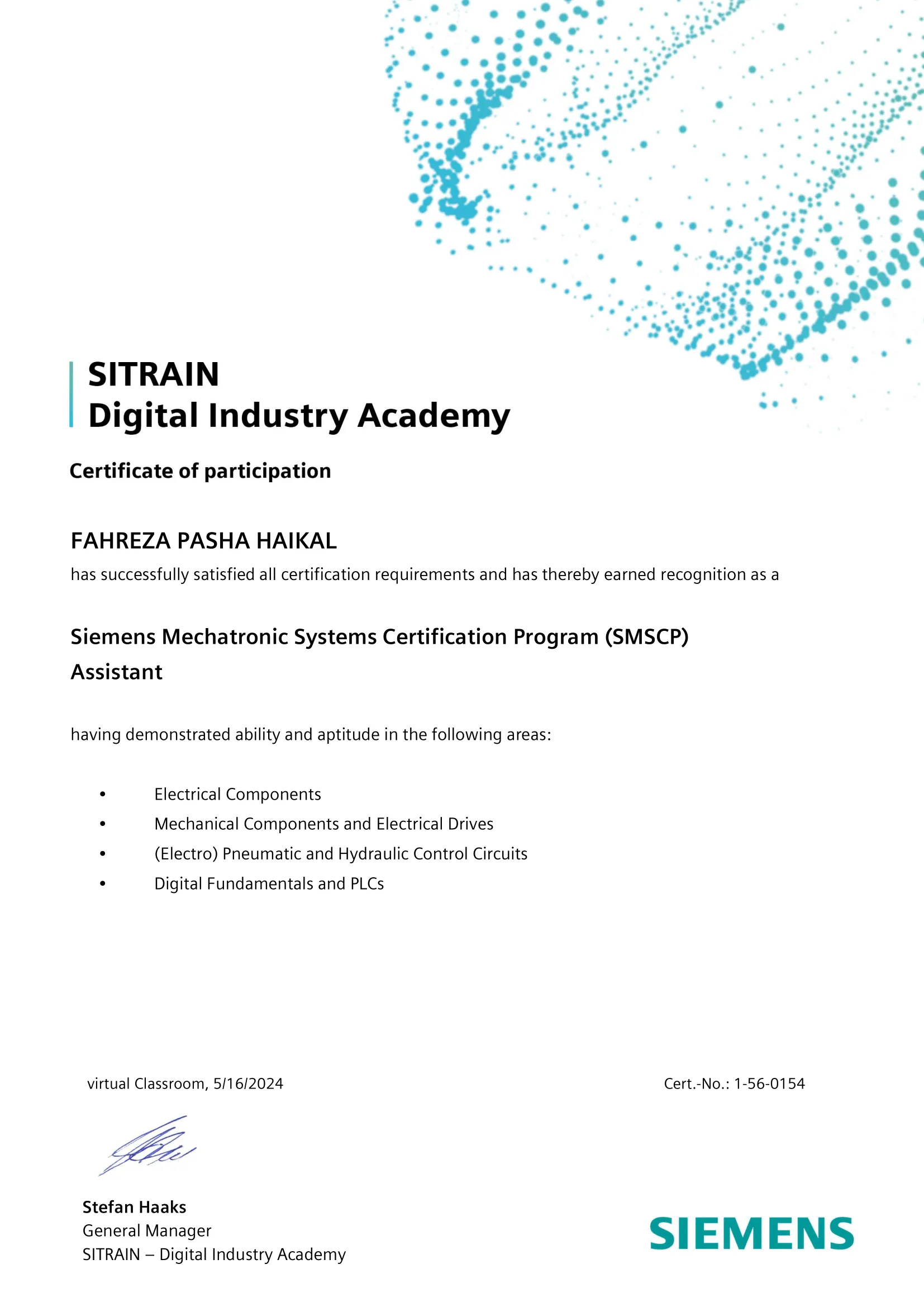 Siemens Mechatronics System Certification Program background